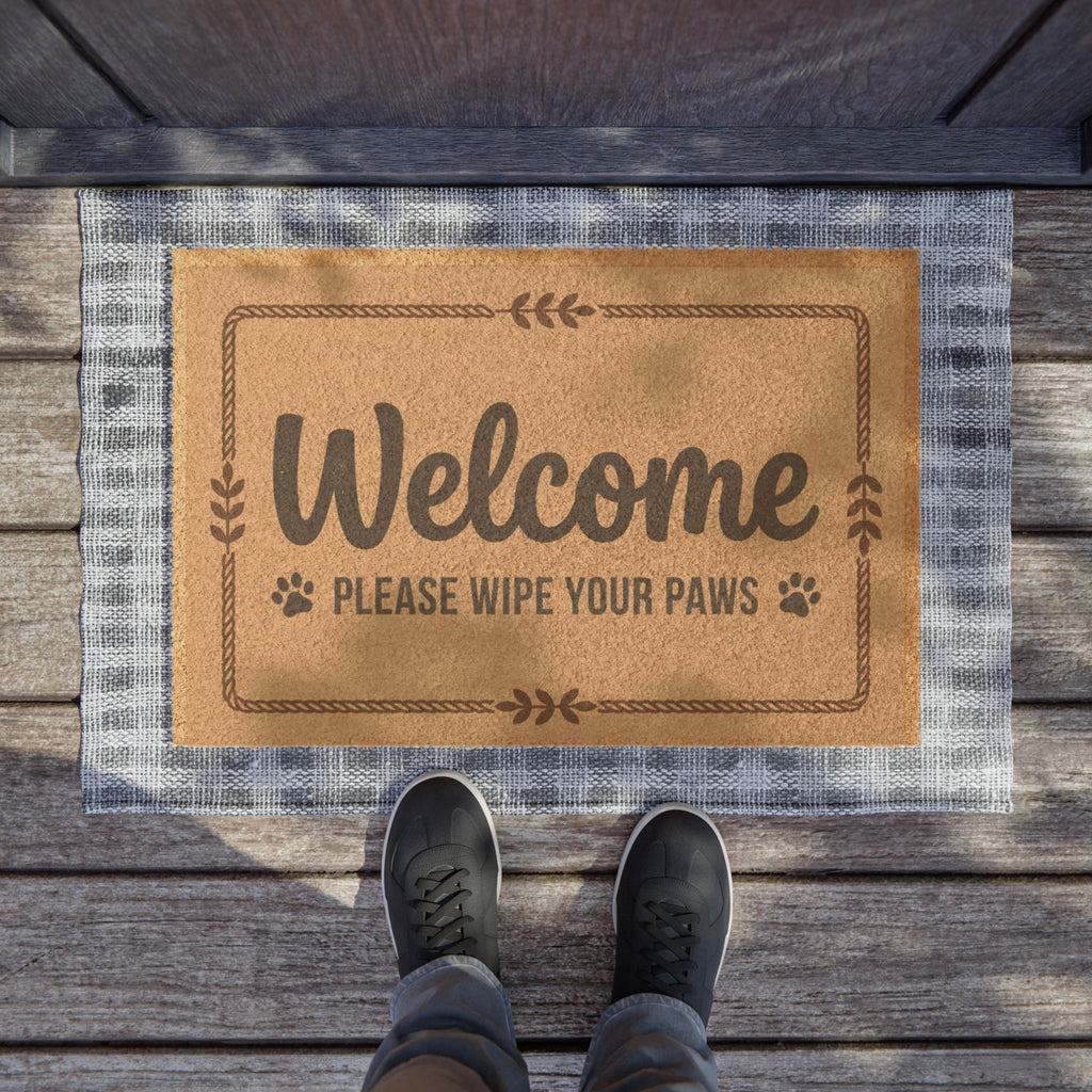 Welcome "Please Wipe Your Paws" Doormat