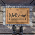 Welcome "Please Wipe Your Paws" Doormat