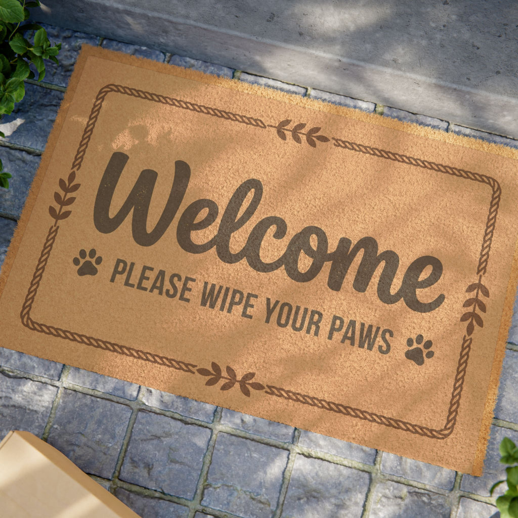 Welcome "Please Wipe Your Paws" Doormat